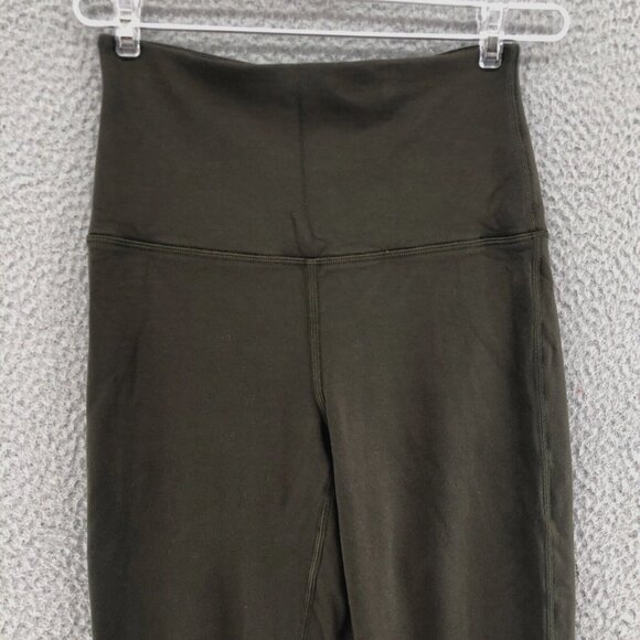 Lululemon Wunder Lounge Leggings Womens 4 Dark Olive Super High Rise Tight Gym - Picture 2 of 13